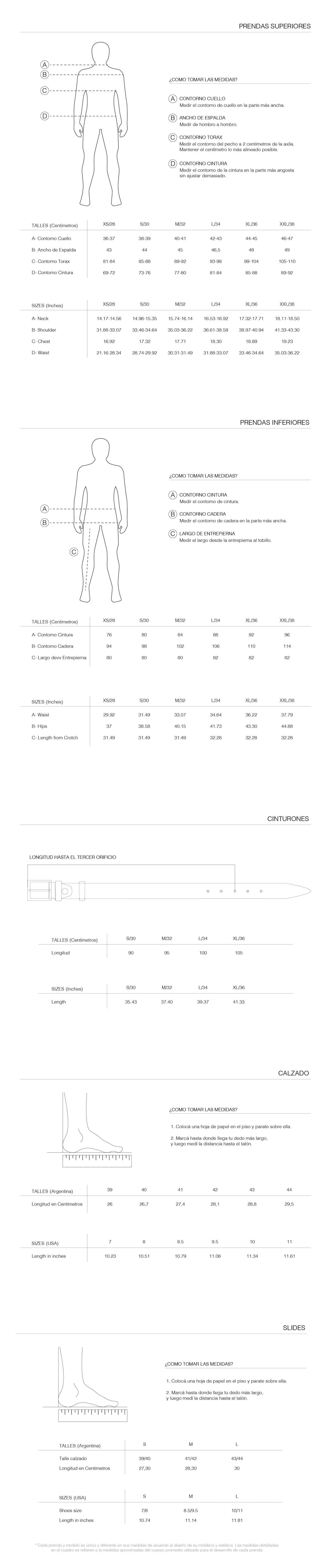 Tabla de talles | One Goodly